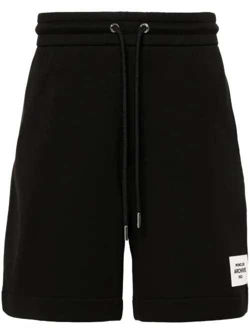 Short de survêtement en cuir à logo appliqué - Moncler - Modalova
