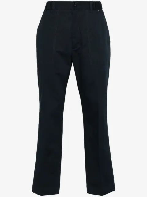 Moncler logo-patch gabardine tapered trousers