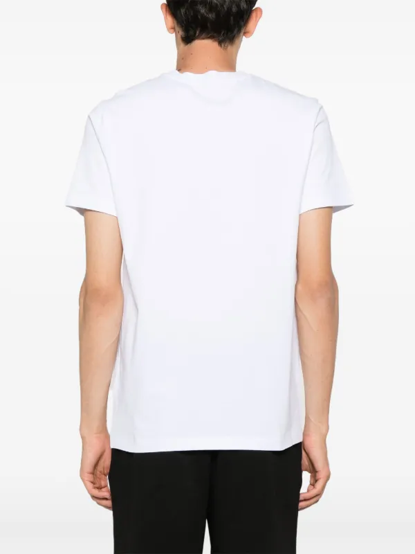 【関税込み】Moncler ホワイト フロックロゴ コットン Tシャツ Moncler フロックロゴ Tシャツ | ホワイト | FARFETCH JP