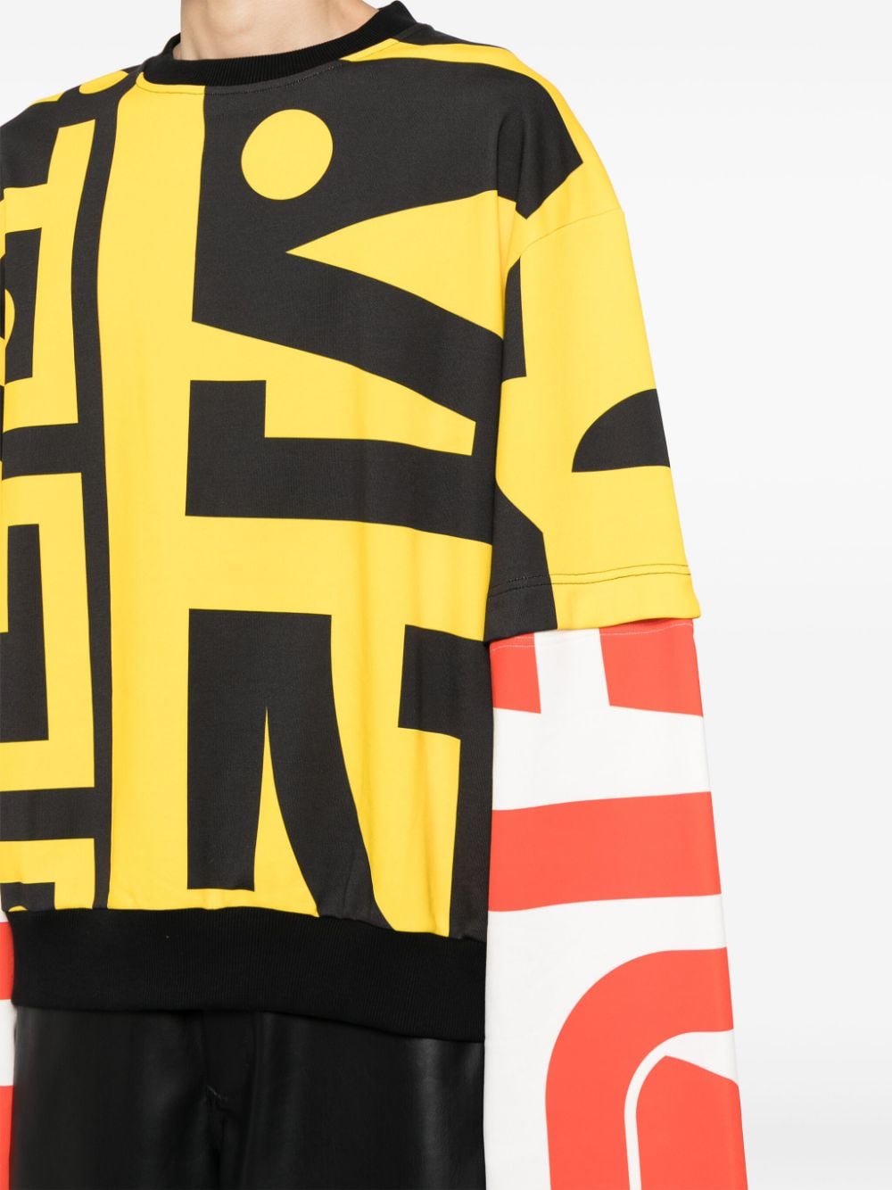 Shop Walter Van Beirendonck Graphic-print Layered Sweatshirt In Yellow