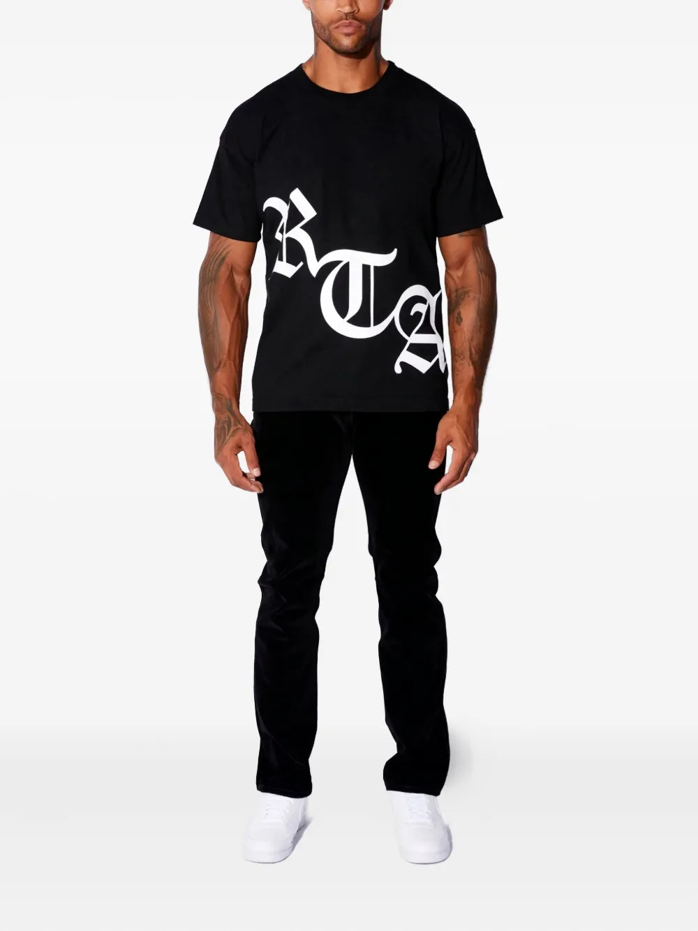 RTA Old English logo T-shirt - Zwart