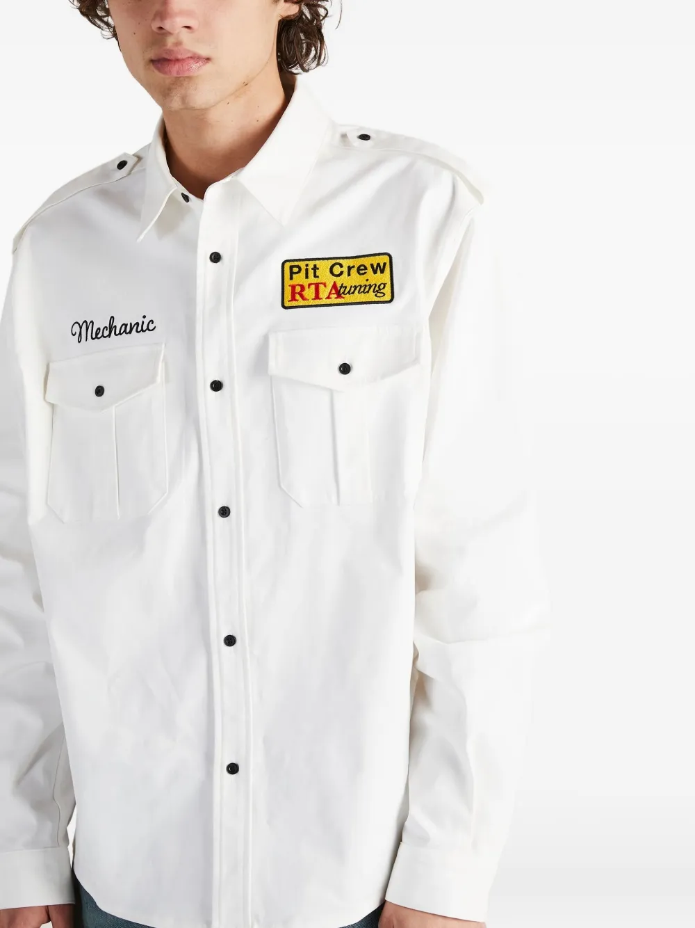 RTA Lionel overhemd met borduurwerk Wit