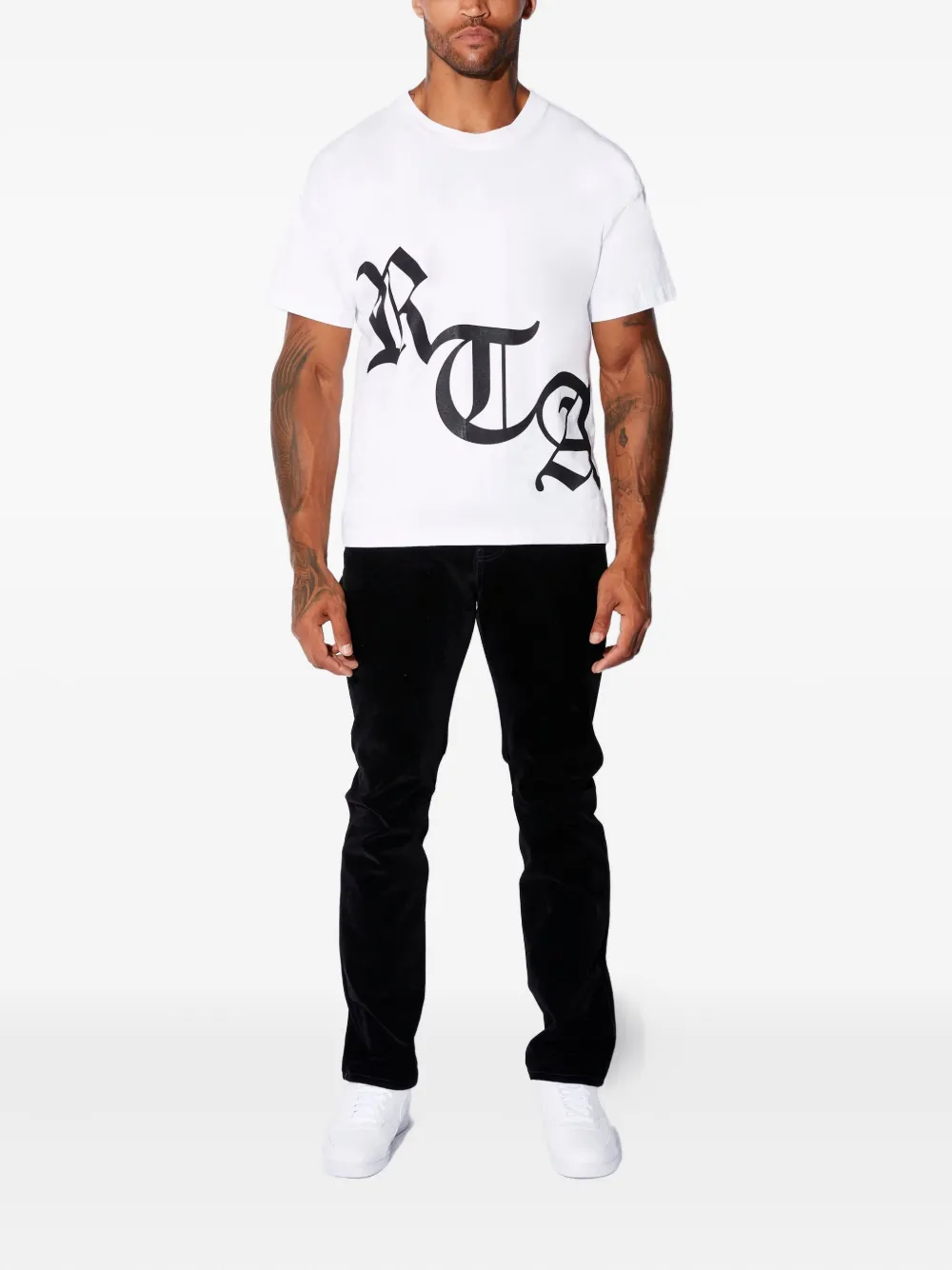 RTA Old English logo T-shirt - Wit