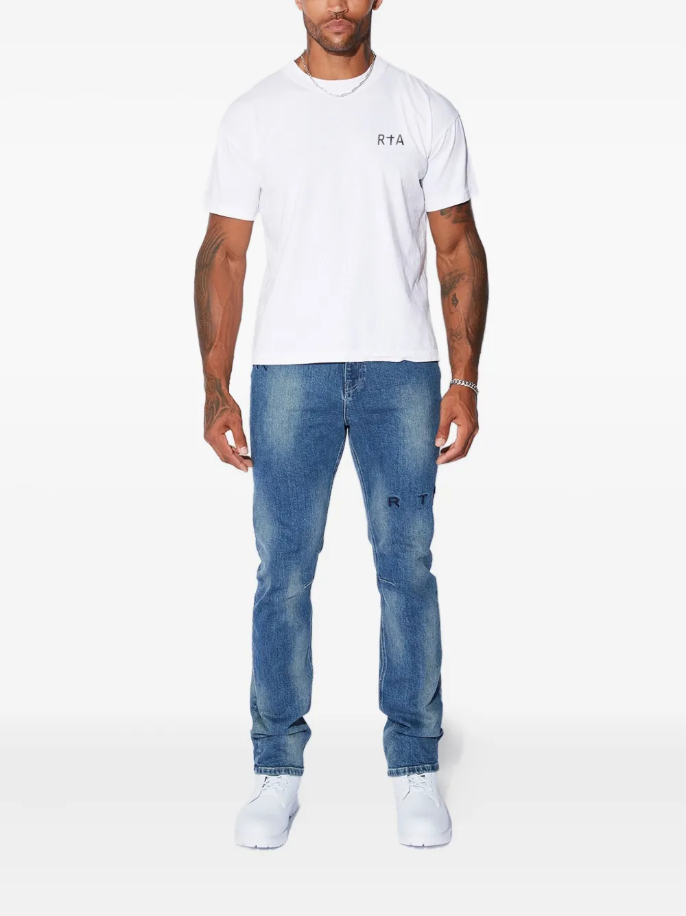 RTA Colin logo-print T-shirt - Wit