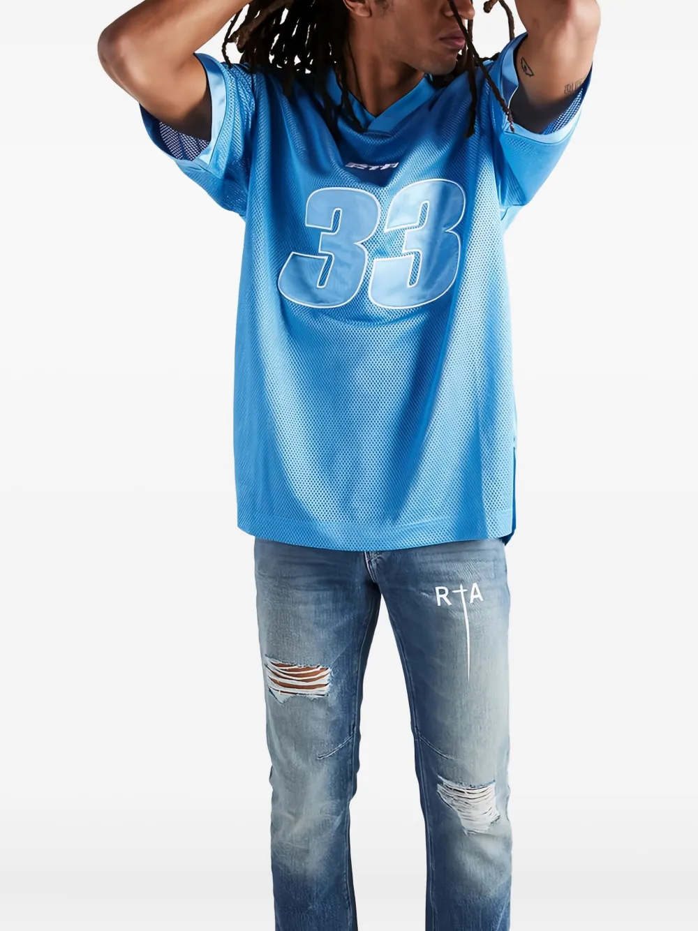 RTA Andres mesh T-shirt Blauw