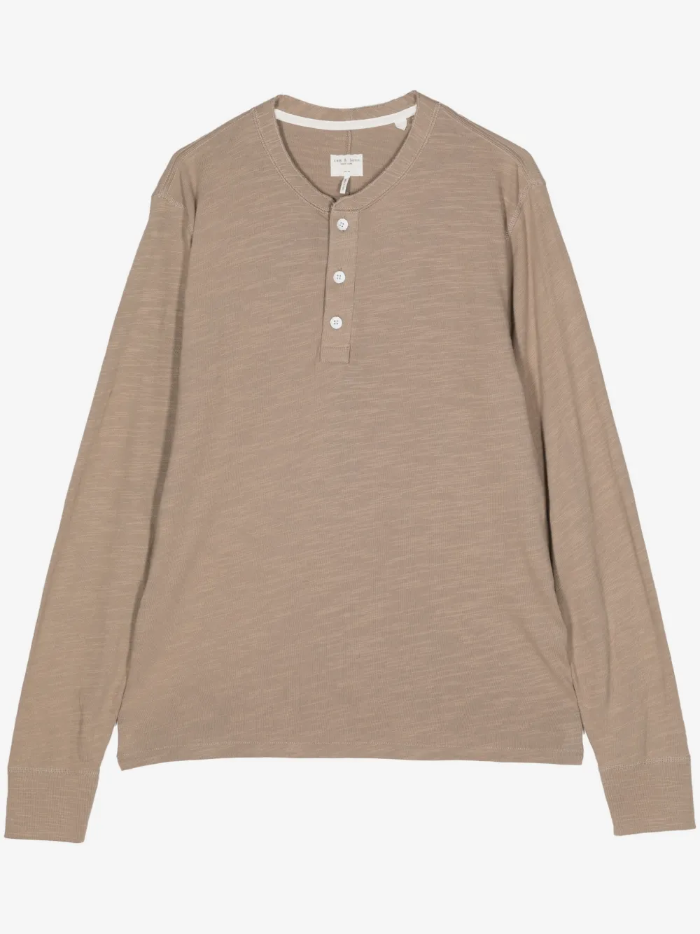 rag & bone تيشيرت قطن بزينة هينلي | بني | Image 1