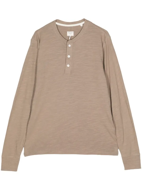 Rag Bone Henley Cotton T-shirt Brown FARFETCH ID