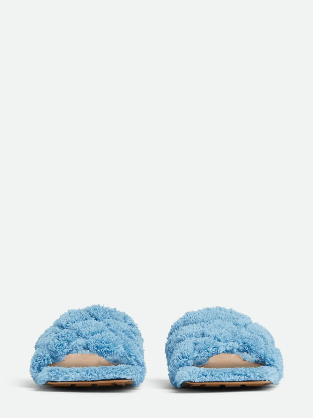 Bottega Veneta Intrecciato faux-fur sandals - Blauw