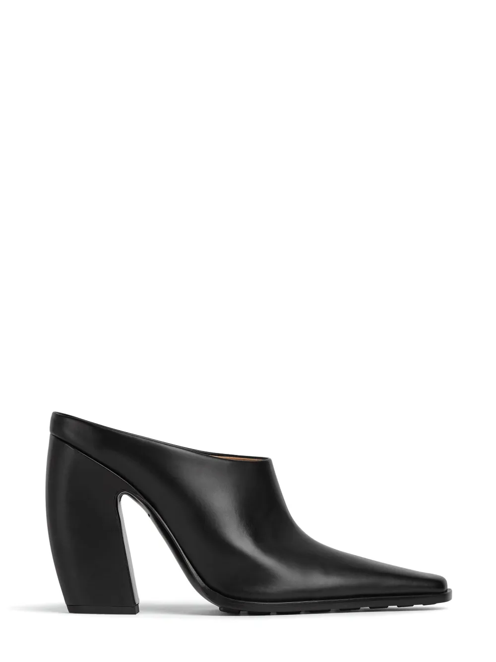 Bottega Veneta Leather Tex Mules With Covered Heel 10cm In Black