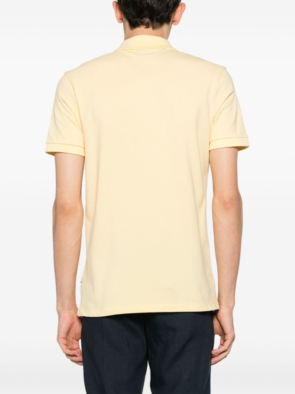 Shop Hugo Boss Logo-embroidered Cotton Polo Shirt In Yellow