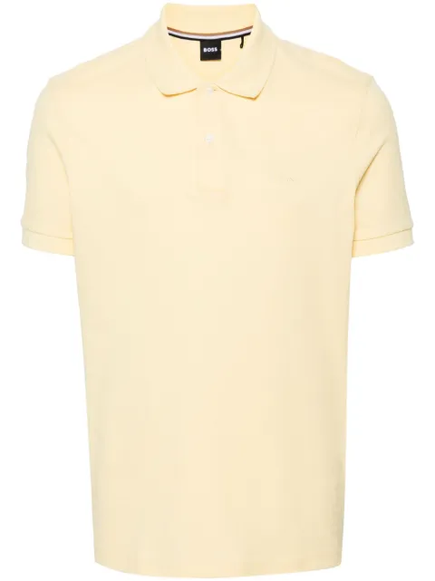 BOSS logo-embroidered cotton polo shirt