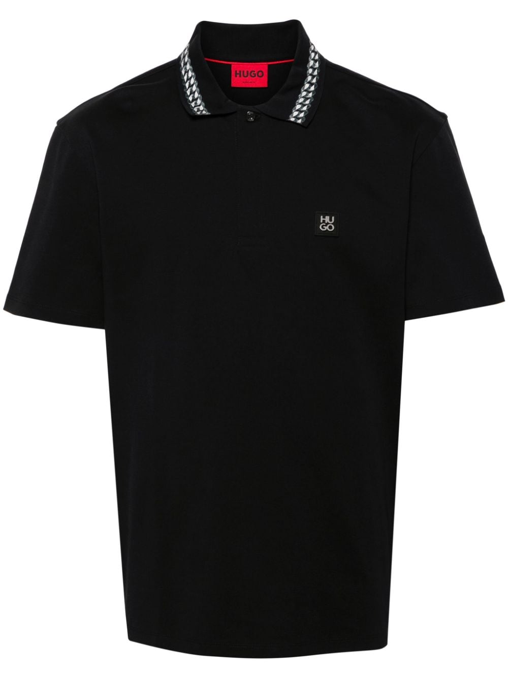 BOSS Poloshirt met logoplakkaat Zwart