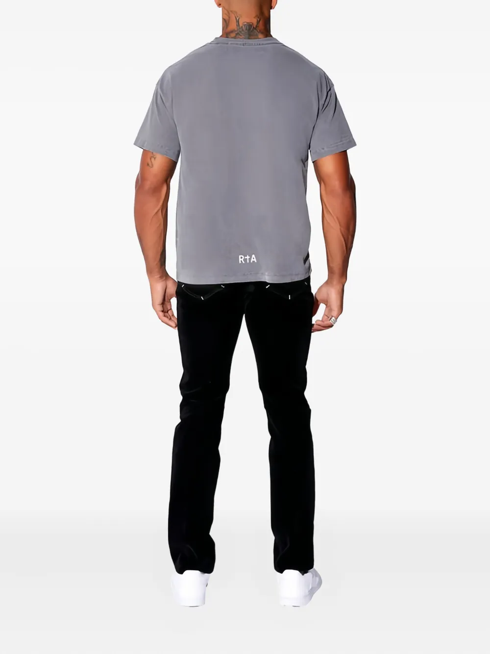 RTA Old English T-shirt met logo Grijs