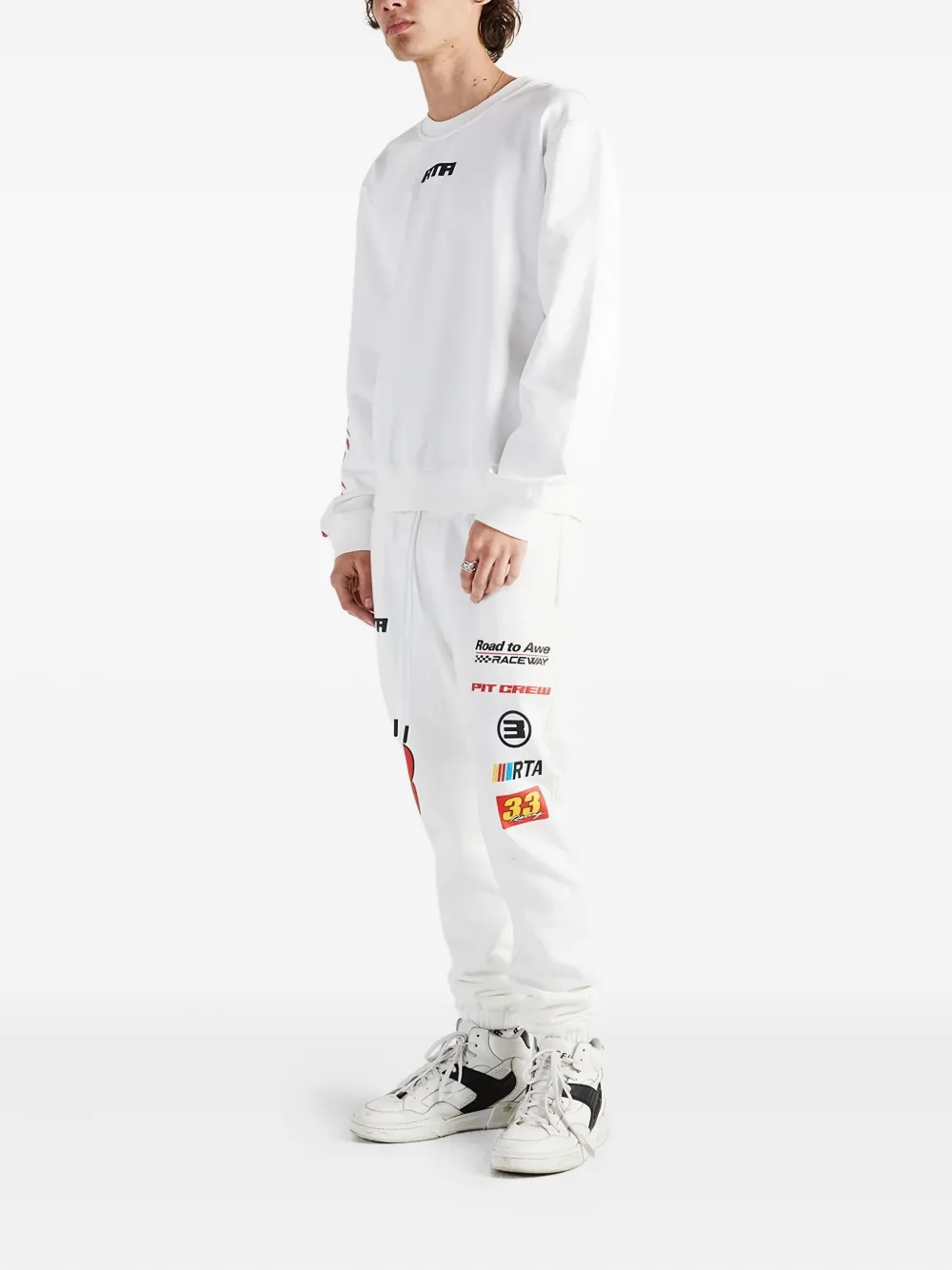 Rta Owen Racing Numbers Track Pants In White