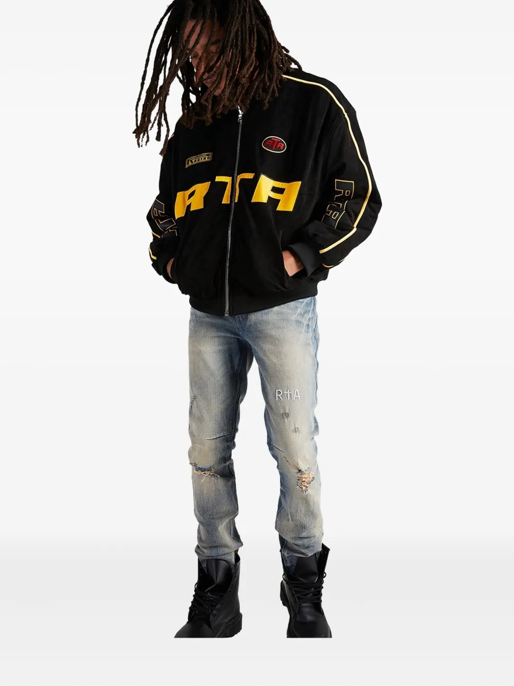 Rta Clayton Distressed Jeans In Blue