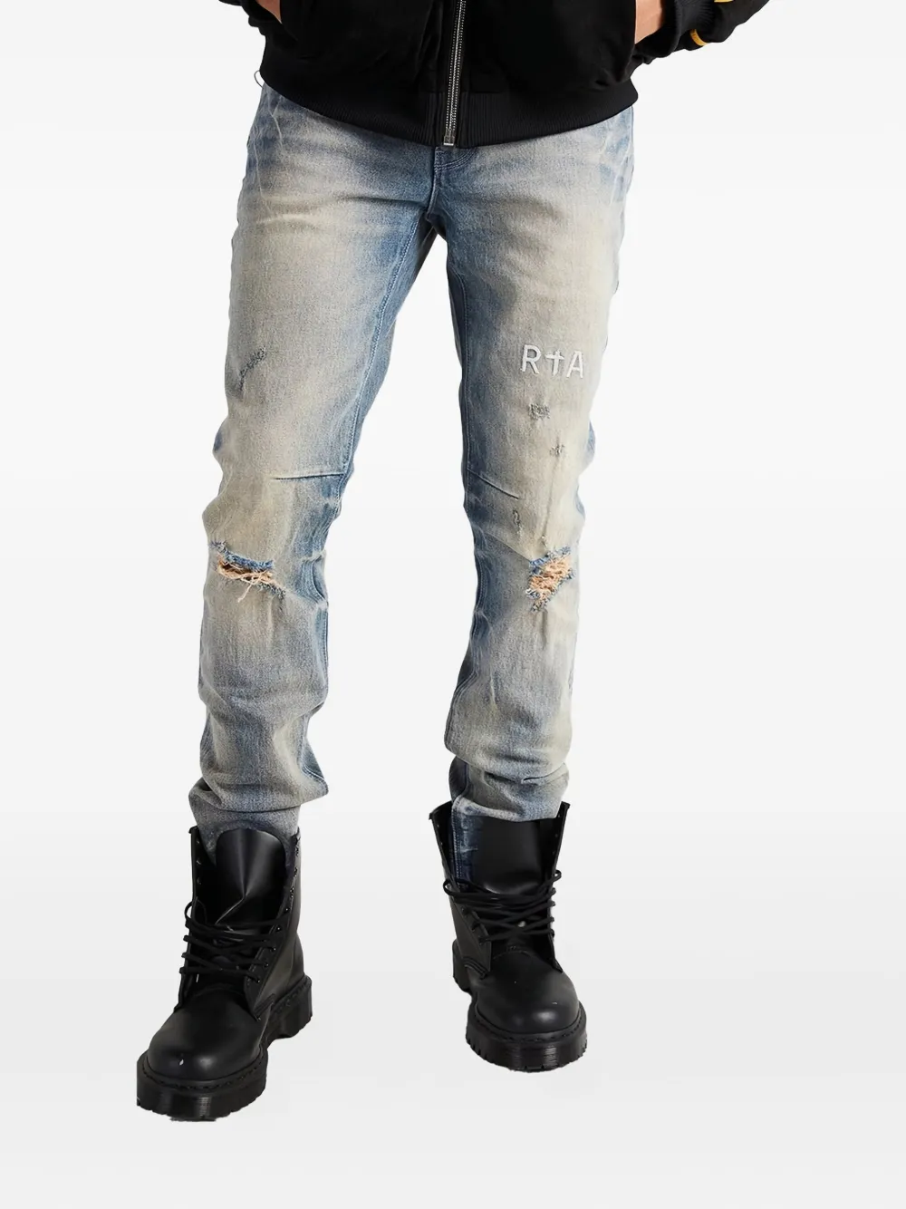 Rta Clayton Distressed Jeans In Blue