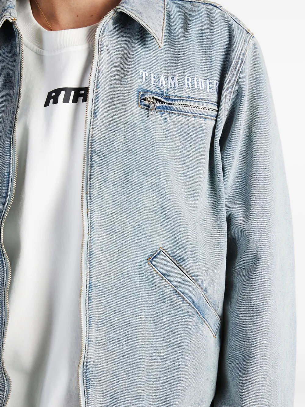 Rta Cruz Zip-up Denim Jacket In Blue