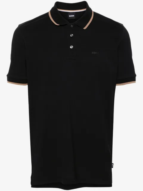 BOSS logo-embroidered cotton polo shirt
