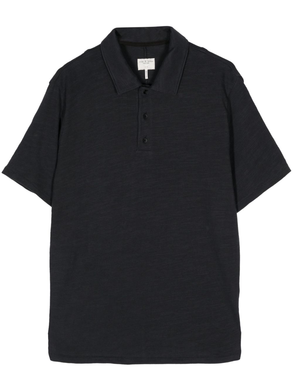 Rag & Bone Short-sleeve Polo Shirt In Black