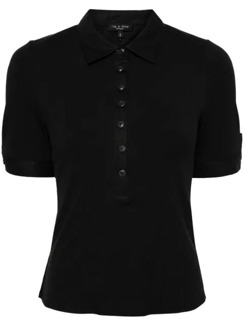 rag & bone ribbed cotton-modal blend polo shirt
