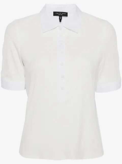 rag & bone ribbed cotton-modal blend polo shirt