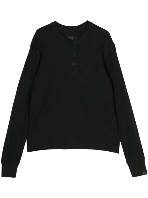 rag & bone تيشيرت بأكمام طويلة وغلق أزرار