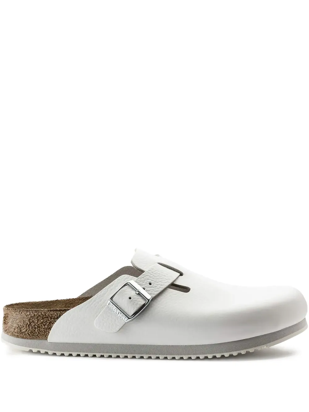 Birkenstock Boston Super Grip slides White