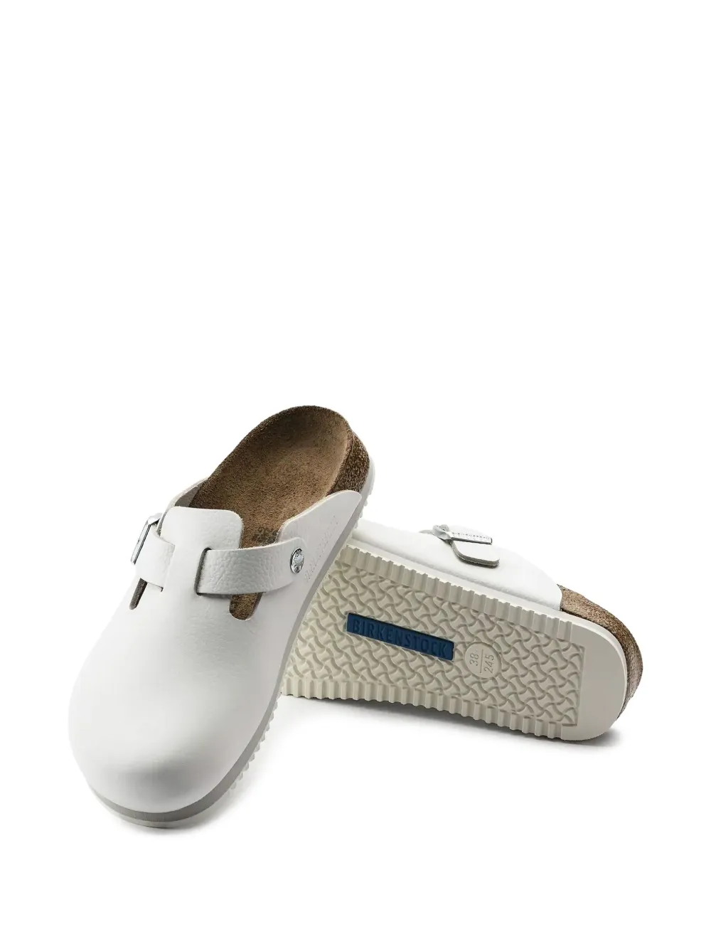 Birkenstock Boston Super Grip slides White