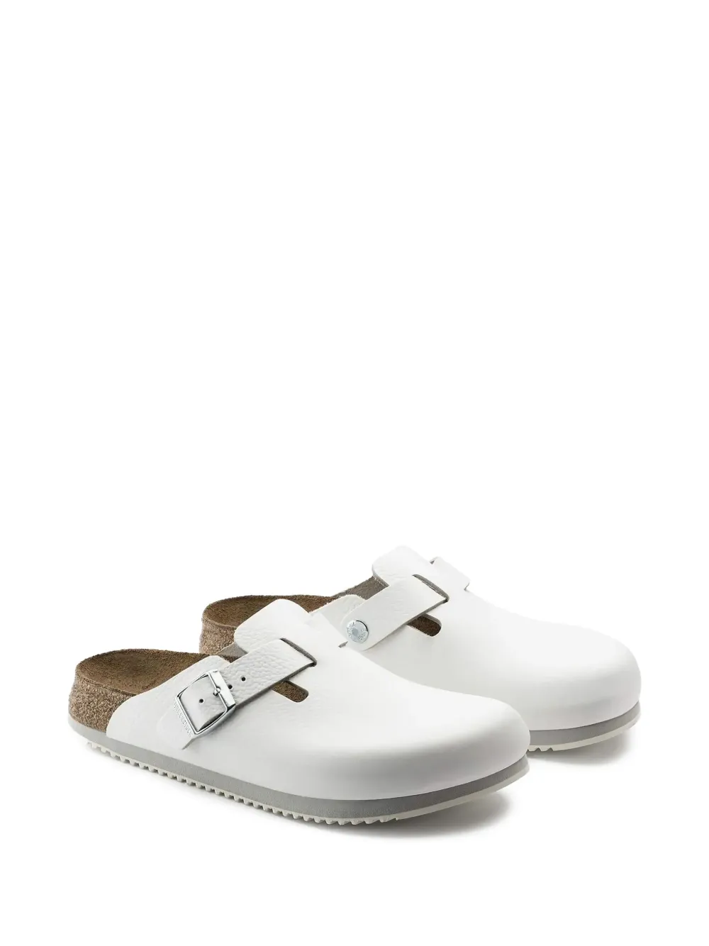 Birkenstock Boston Super Grip slides White