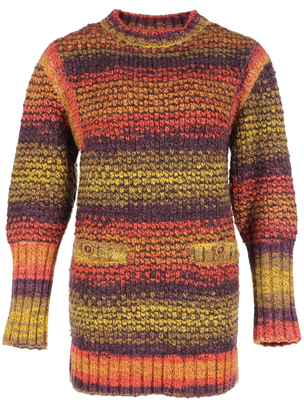 1986-1988 striped rib-trim jumper