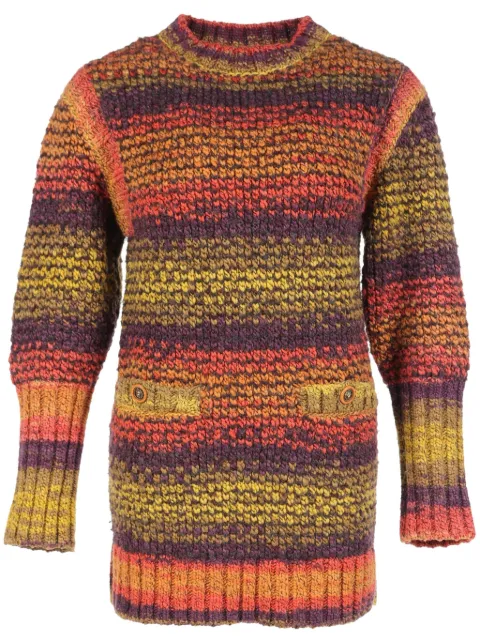 CHANEL 1986-1988 striped rib-trim jumper Women