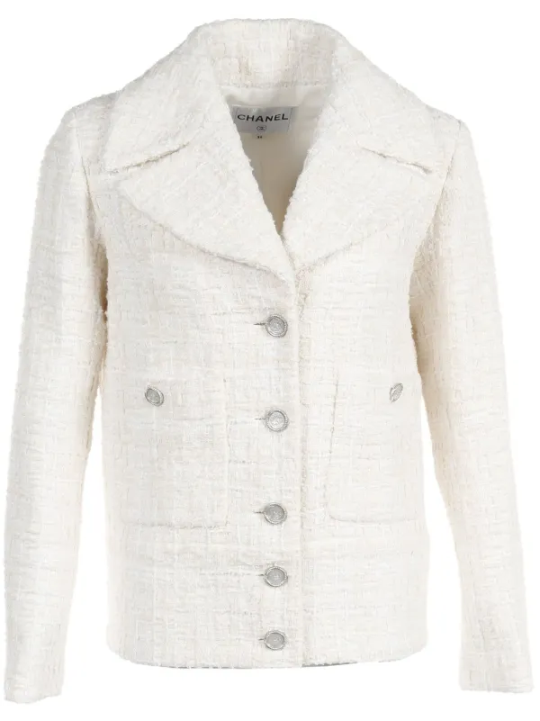 Veste chanel blanche new arrivals