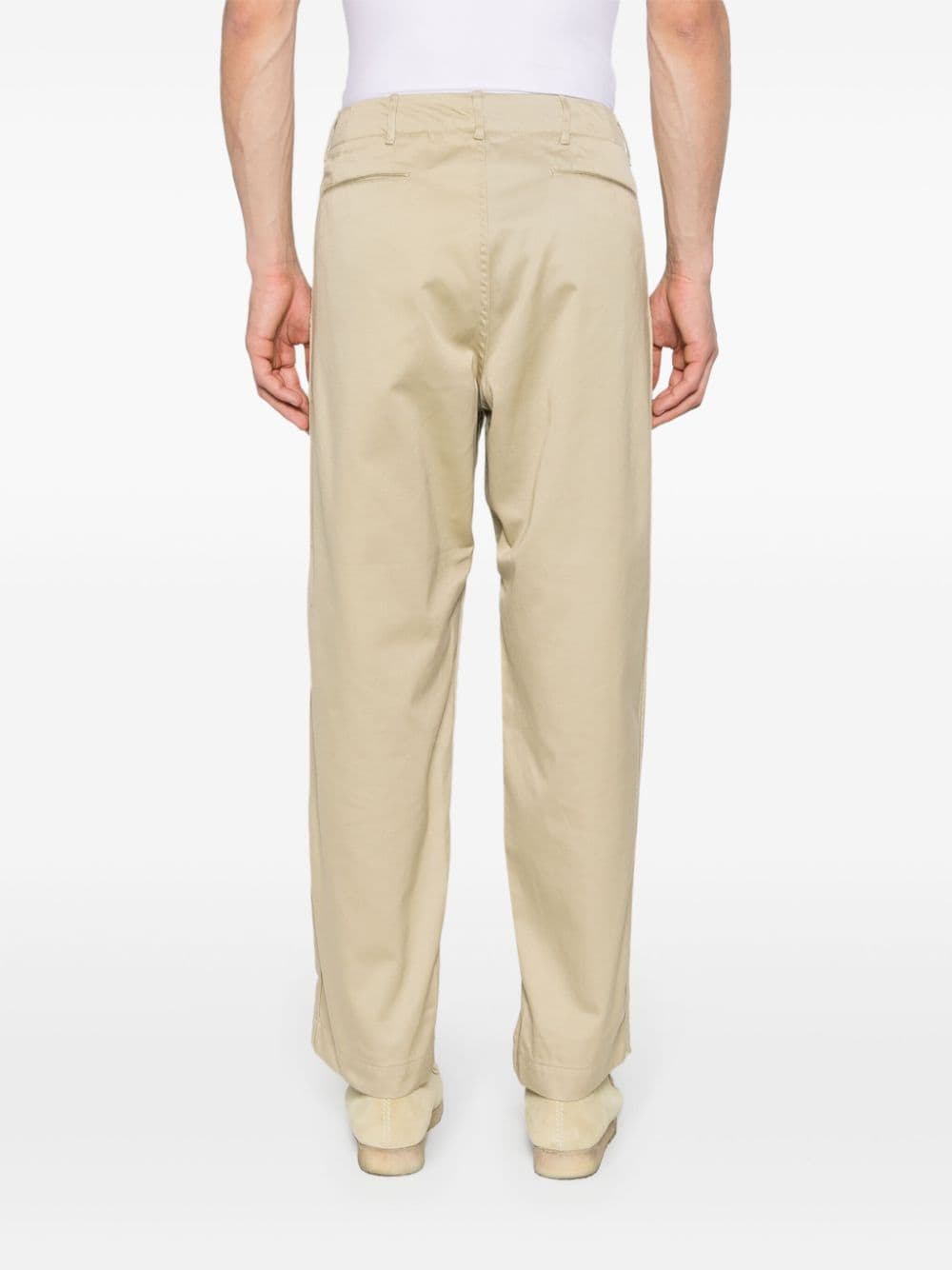 Shop Nanamica Straight Cotton-blend Trousers In Neutrals