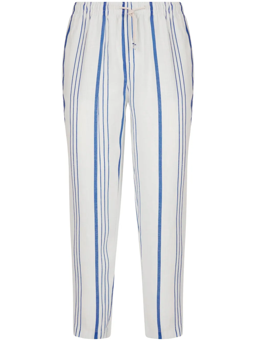 PENINSULA SWIMWEAR Gestreepte linnen broek Wit