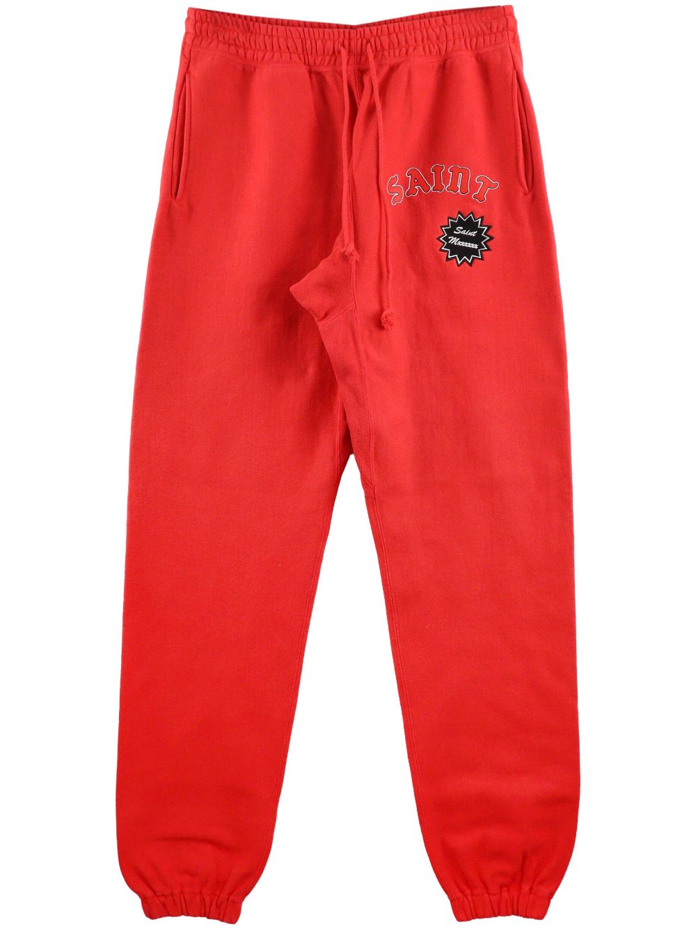 Saint Mxxxxxx Logo-print Cotton Track Pants In Red