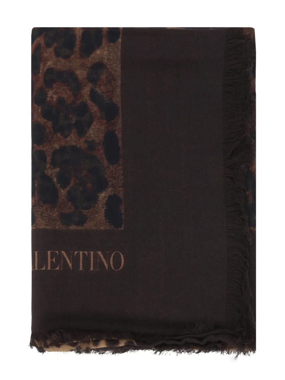 Valentino Garavani Sjaal met luipaardprint Bruin