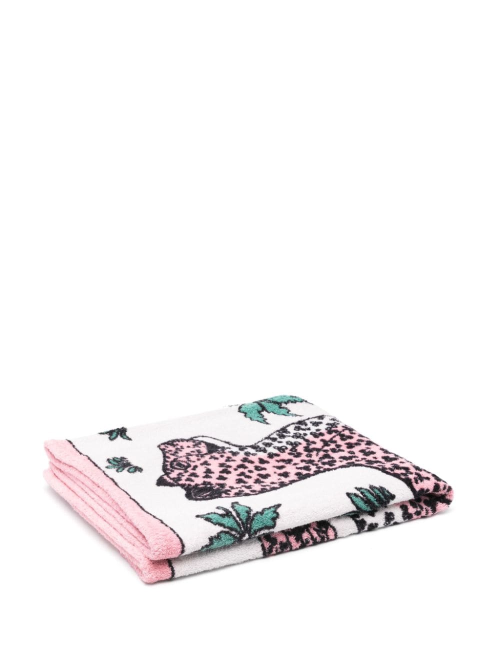 Pre-owned Hermes 2020s Leopards Beach Towel In White