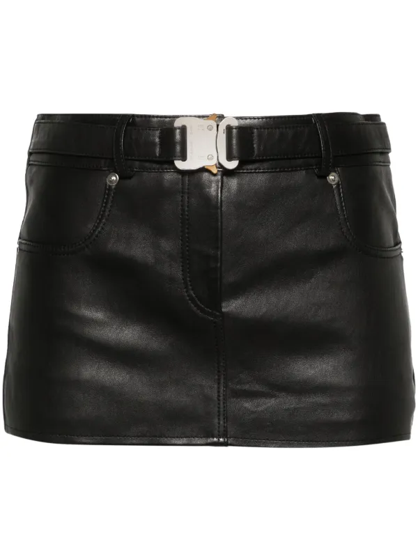 1017 ALYX 9SM Leather Mini Skirt | Black | FARFETCH