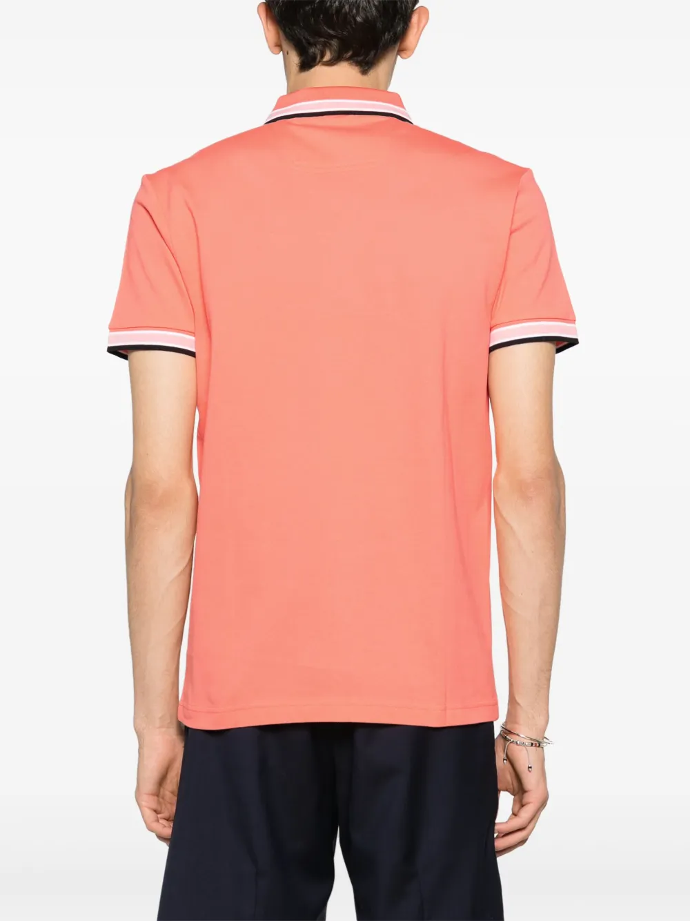 Shop Hugo Boss Logo-embroidered Piqué Polo Shirt In Orange