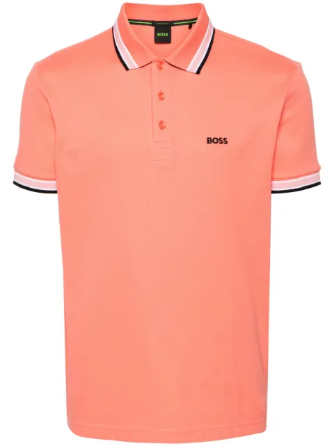 BOSS logo-embroidered piqué polo shirt