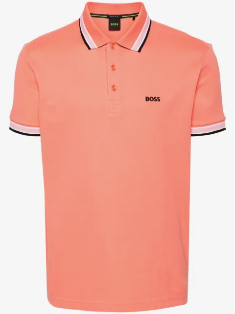 BOSS logo-embroidered piqué polo shirt