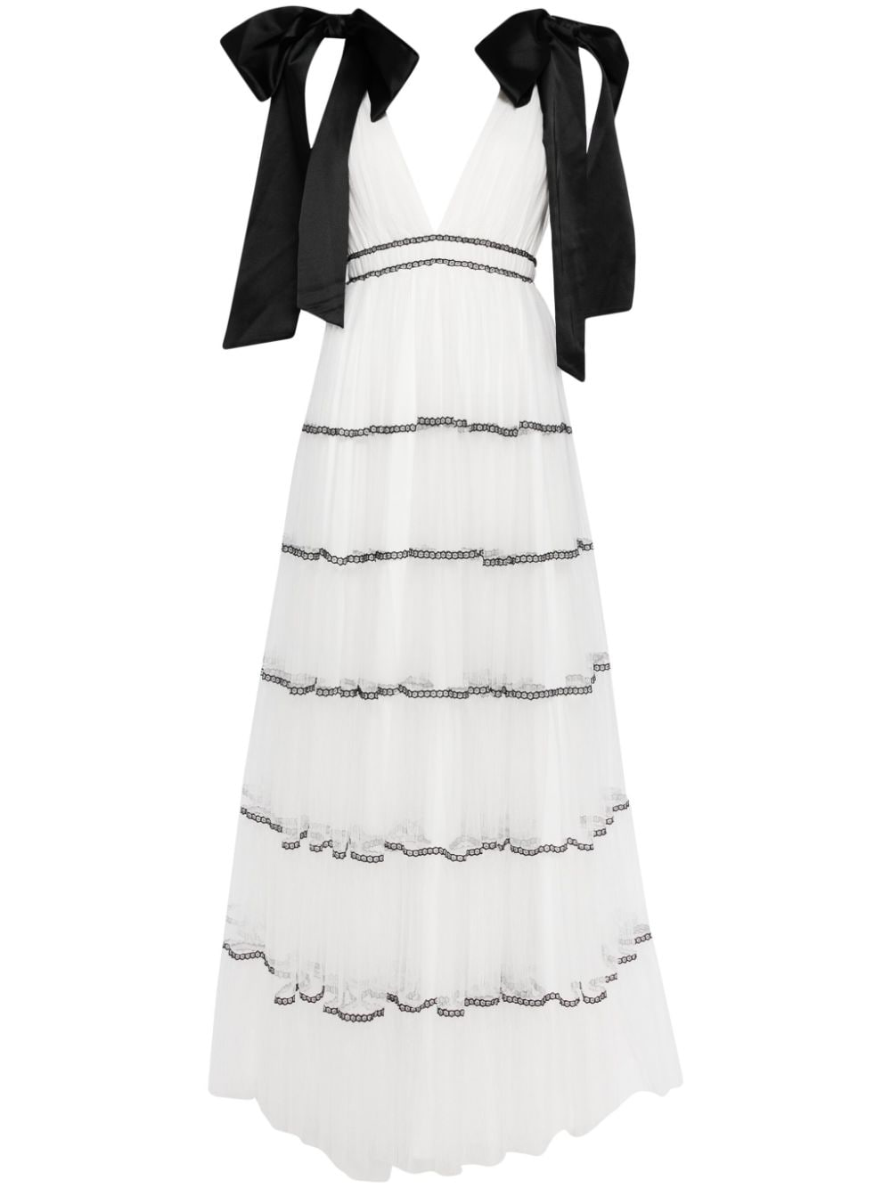 Alice And Olivia Jessalyn Bow-detail Maxi Dress In White