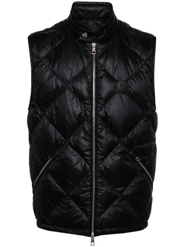 Moncler Nasta diamond quilted Gilet Black FARFETCH JO