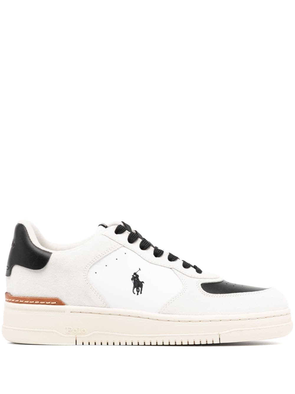 Polo Ralph Lauren Masters Court Logo-embroidered Leather And Suede Sneakers In White