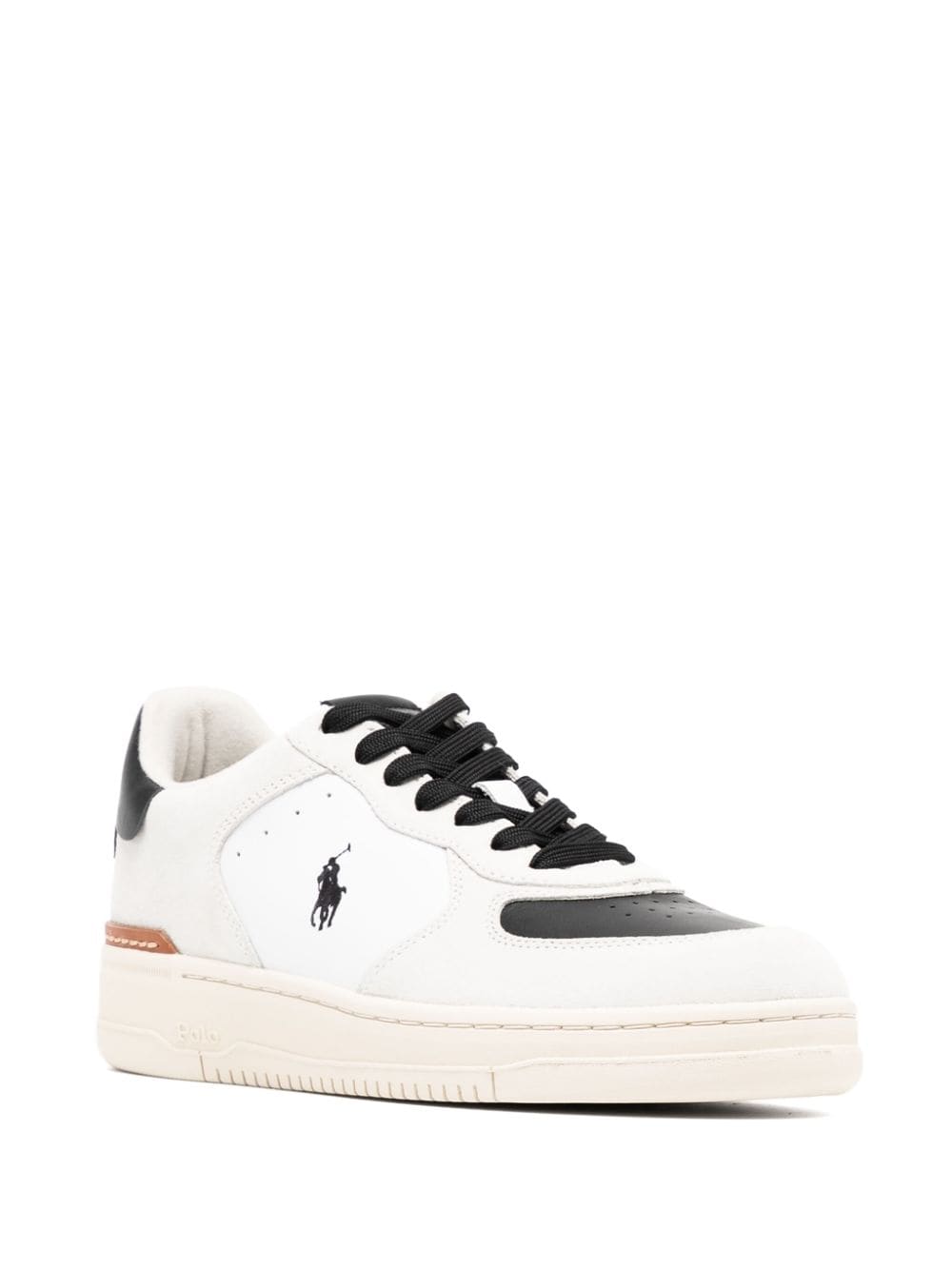 Shop Polo Ralph Lauren Masters Court Leather Trainers In Weiss