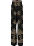 ZIMMERMANN floral-print belted palazzo pants - Black