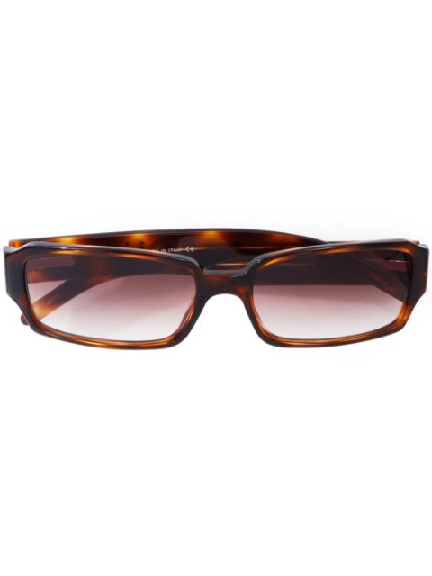 HOT SALE CHANEL 2000s tortoiseshell rectangle-frame sunglasses Women