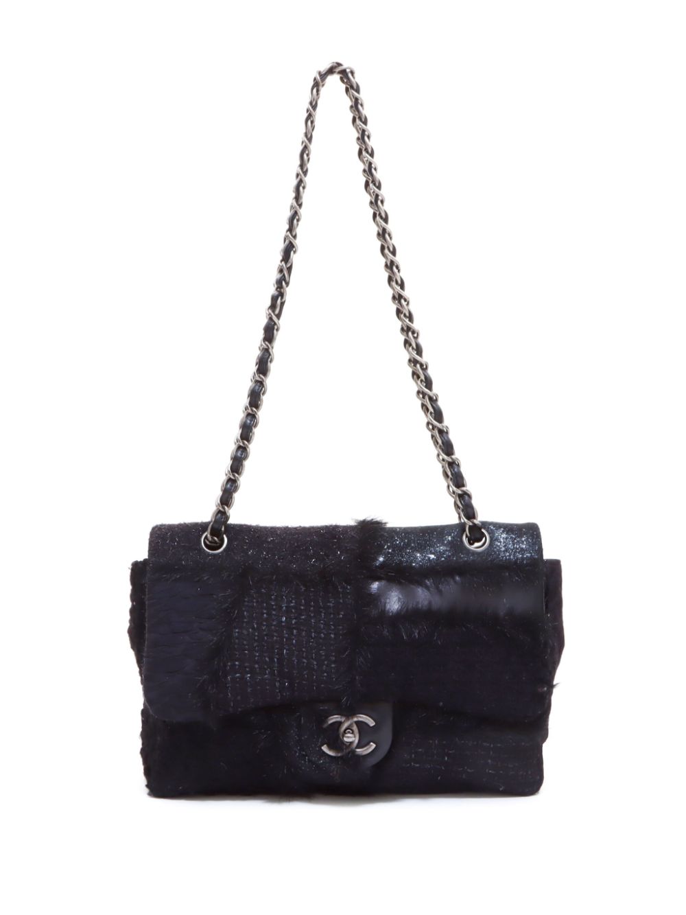 CHANEL 2010 CC turn-lock tweed shoulder bag Women