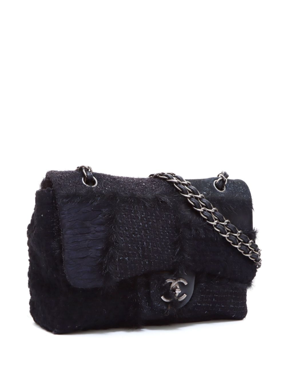 CHANEL 2010 CC turn-lock tweed shoulder bag Women