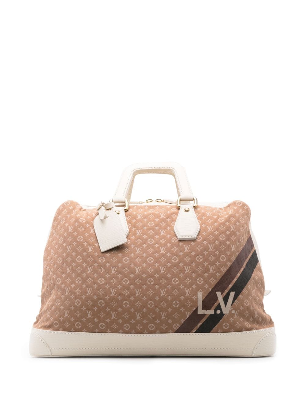Pre-owned Louis Vuitton 2005 Mini Lin Initiales Isfahan Tote Bag In Neutrals